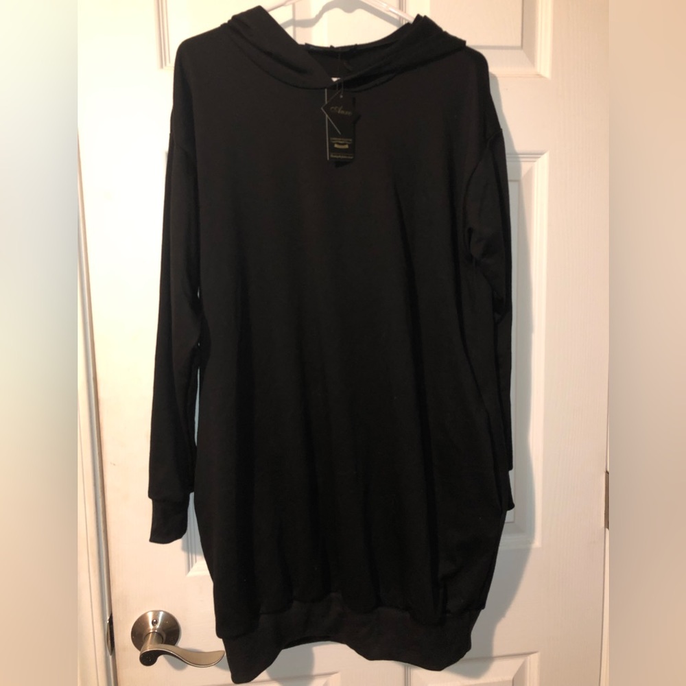 Black Hoodie Dress Size L